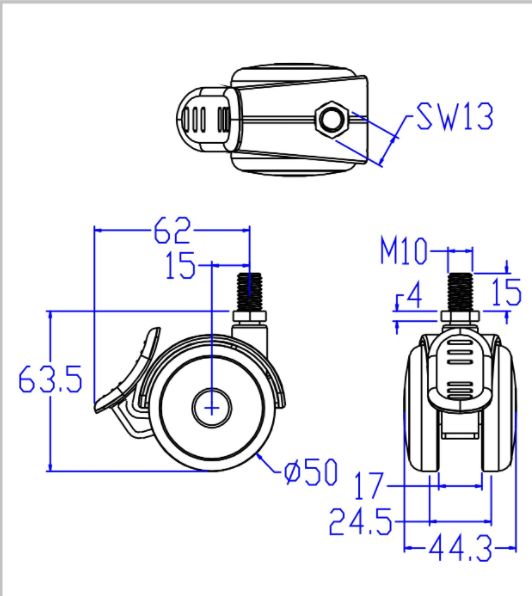 Lockable wheels  - 4pcs