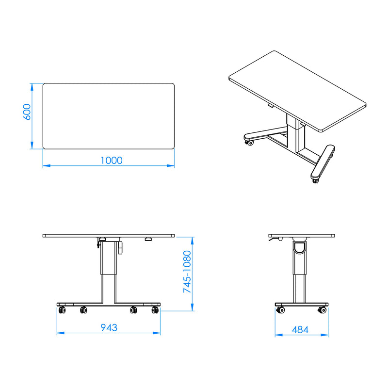 I-Flip Manual Height Adjustable Desk 手動摺疊式升降書枱