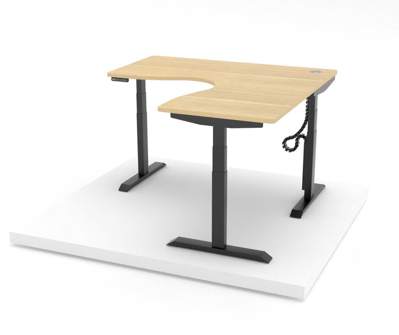 Austin Platinum - L Shape Standing Desk - EKOBOR Ergonomic Furniture