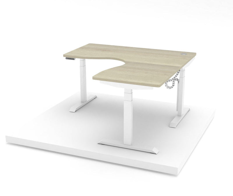 Austin Platinum - L Shape Standing Desk - EKOBOR Ergonomic Furniture
