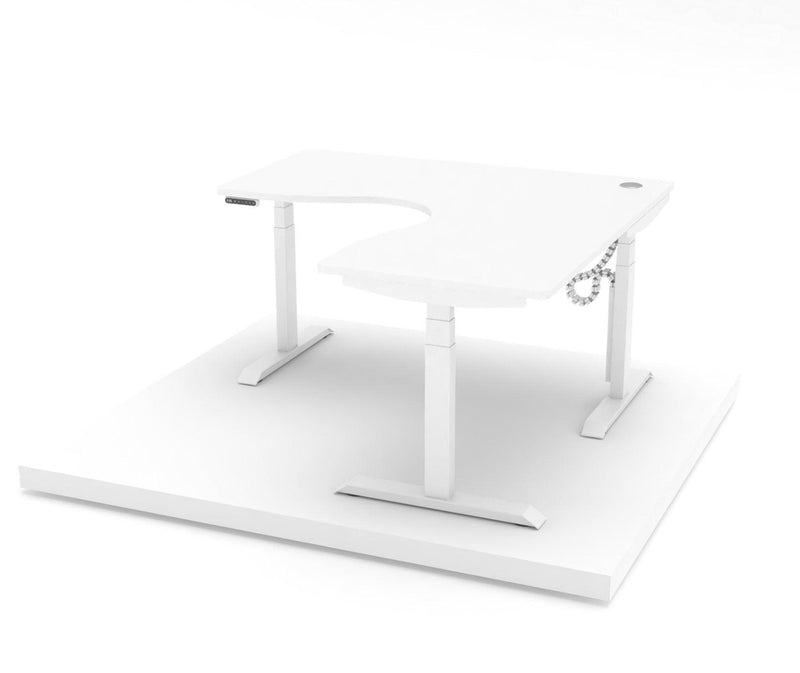 Austin Platinum - L Shape Standing Desk - EKOBOR Ergonomic Furniture