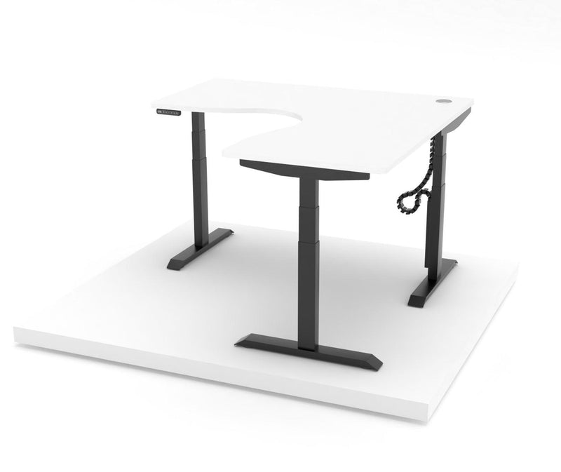 Austin Platinum - L Shape Standing Desk - EKOBOR Ergonomic Furniture