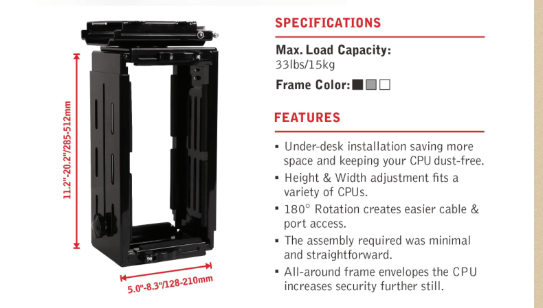 CPU Server Holder - EKOBOR Ergonomic Furniture