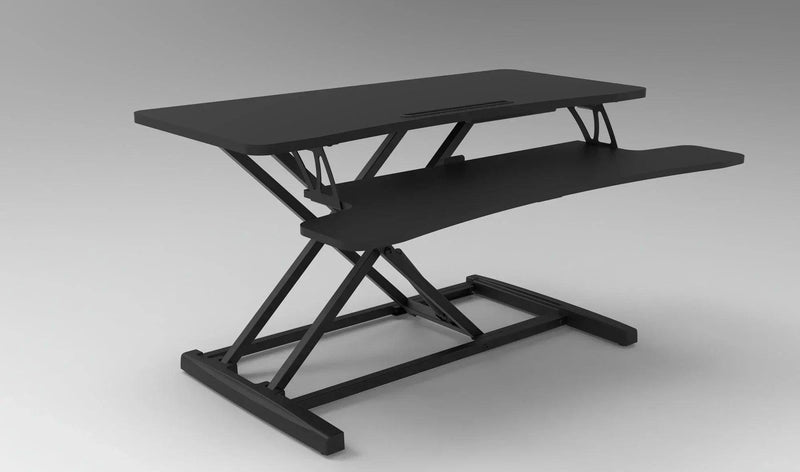 Sit Stand Desk Converter - Keyboard Tray - Smooth Pneumatic - EKOBOR Ergonomic Furniture