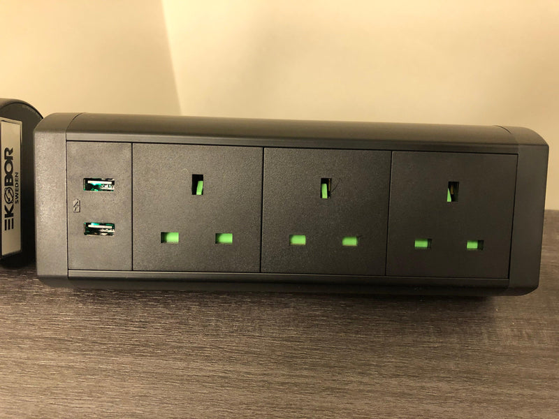 EKOBOR Clamp-on Socket Extension - White / Black Colour