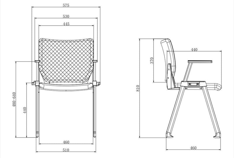 EKOBOR X2-05A Stackable Training Meeting Chair (waterproof) - EKOBOR Ergonomic Furniture
