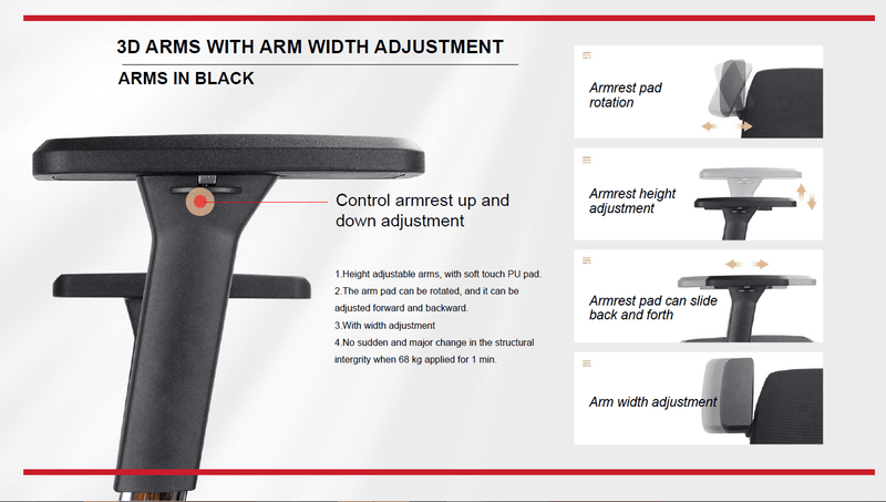 ENERGY - Mid Back- Full Mesh - Office Ergonomic Chair - 165cm up - EKOBOR Ergonomic Furniture
