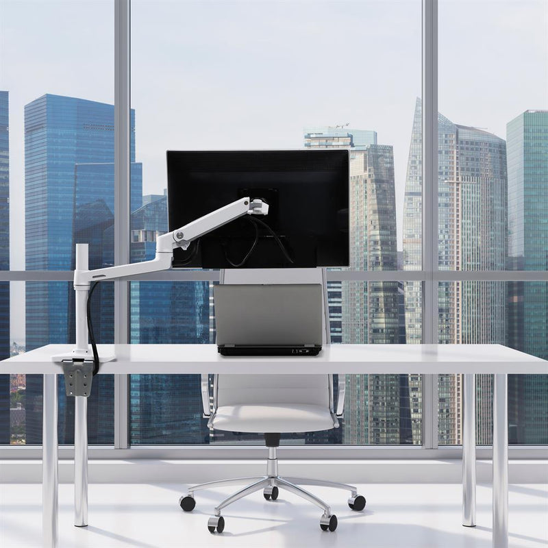 Ergotron LX Desk Monitor Arm, Tall Pole (white) - 13" pole - 34” Mon max. - EKOBOR Ergonomic Furniture