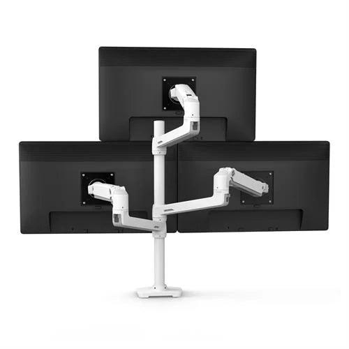 Ergotron LX Dual Stacking Arm, Tall Pole (white) - Four Monitors Arm PART NUMBER: 45-509-216 + PART NUMBER: 98-130-216 (2 SETS) - EKOBOR Ergonomic Furniture
