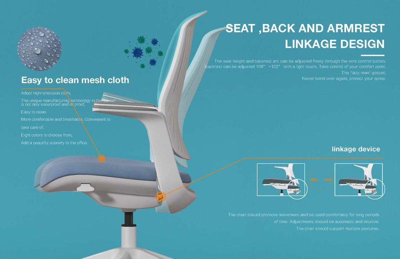 F3 JOY - Meeting Chair - Computer - Follow back movement - EKOBOR Ergonomic Furniture