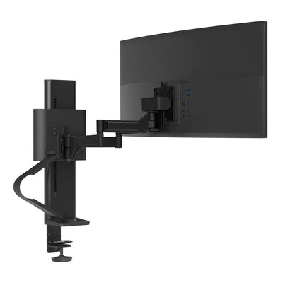Free installationšTRACE⢠Executive Single Monitor Mount (White/ Black Colour) - EKOBOR Ergonomic Furniture