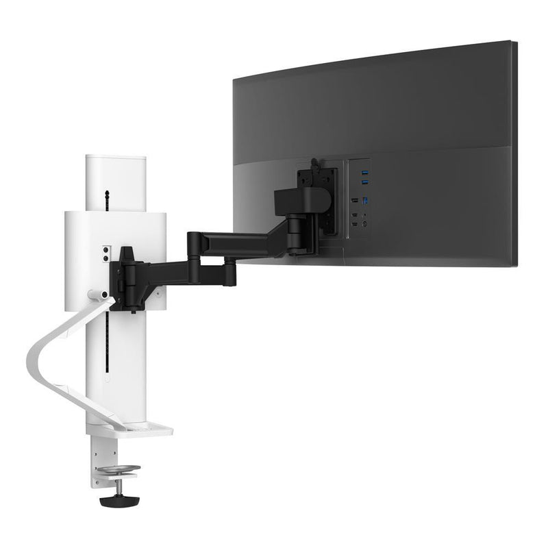 Free installationšTRACE⢠Executive Single Monitor Mount (White/ Black Colour) - EKOBOR Ergonomic Furniture