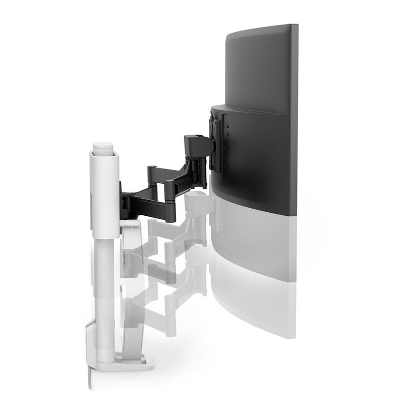 Free installationšTRACE⢠Executive Single Monitor Mount (White/ Black Colour) - EKOBOR Ergonomic Furniture