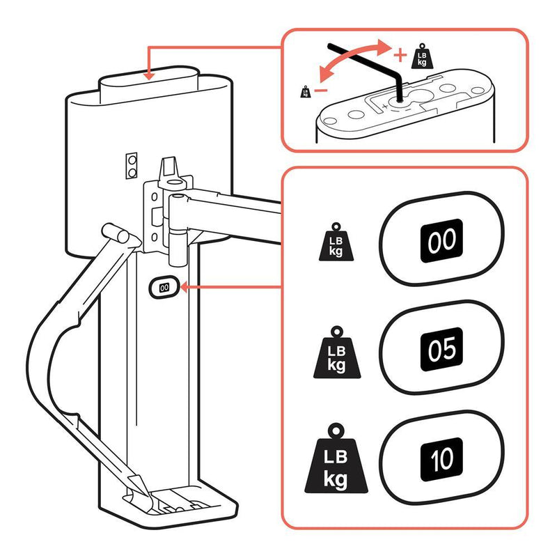 Free installationšTRACE⢠Executive Single Monitor Mount (White/ Black Colour) - EKOBOR Ergonomic Furniture
