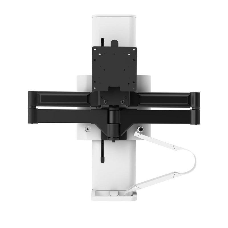 Free installationšTRACE⢠Executive Single Monitor Mount (White/ Black Colour) - EKOBOR Ergonomic Furniture