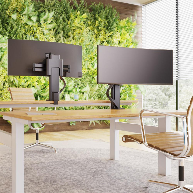 Free installationšTRACE⢠Executive Single Monitor Mount (White/ Black Colour) - EKOBOR Ergonomic Furniture
