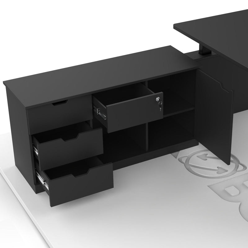 I-Executive Four Motors - Standing Desk with cabinet - Your size - up to 2.0 width - EKOBOR Ergonomic Furniture