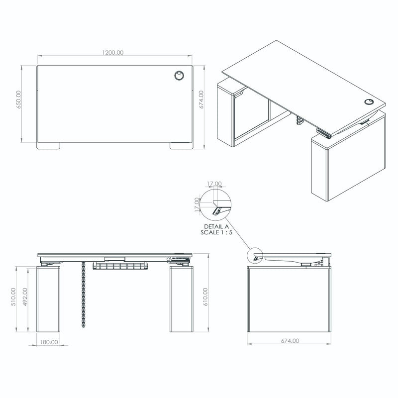 I-WRAP - Executive/ Home Use Standing Desk - EKOBOR Design - EKOBOR Ergonomic Furniture