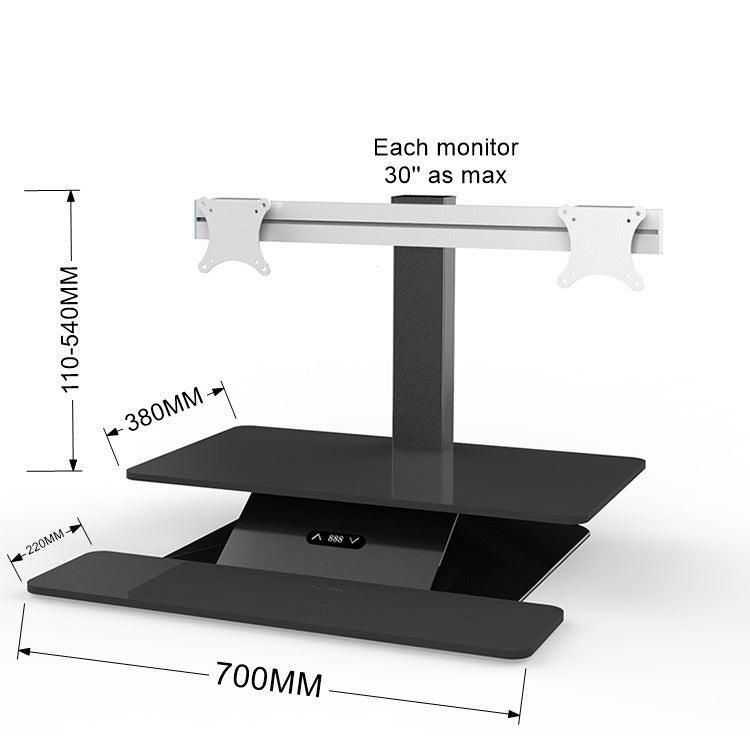 Intelligent Rising - Electrical Desk Riser - Sliding VESA -max size 30 inches each side - EKOBOR Ergonomic Furniture