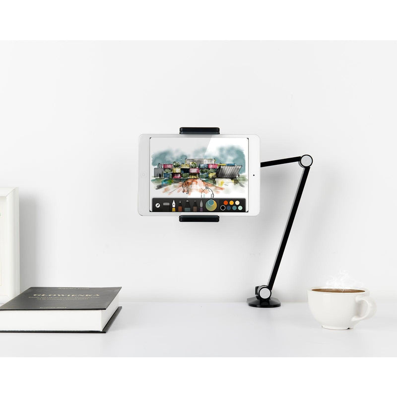 iPad Tablet Phone holder - Clamp on Type (Aluminum) - EKOBOR Ergonomic Furniture