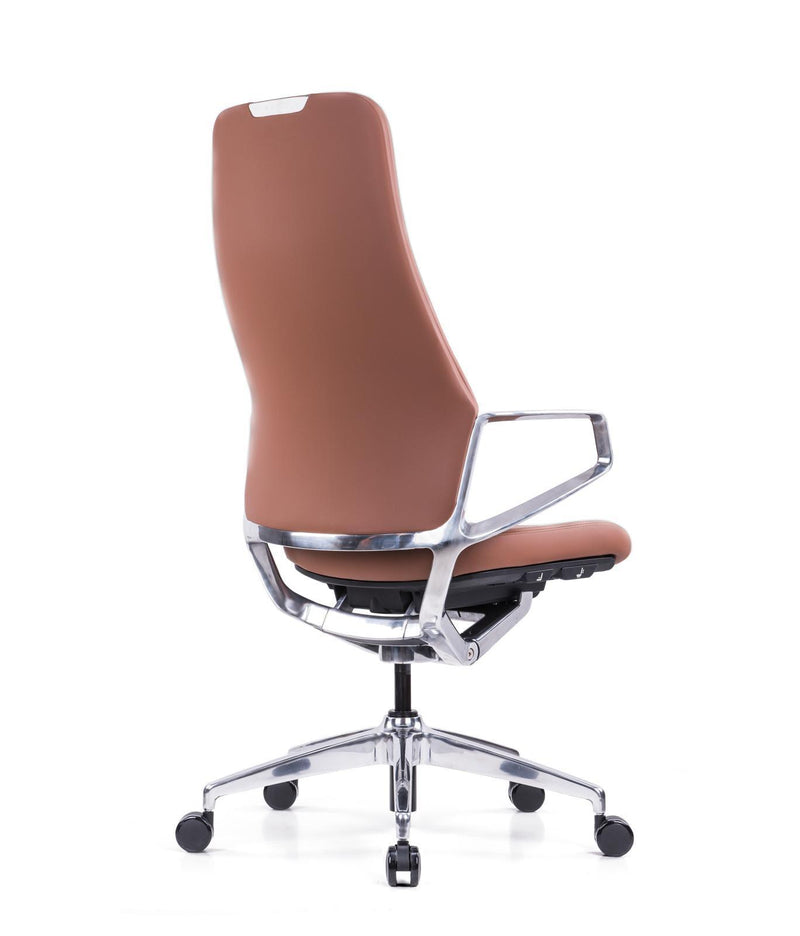[RED DOT WINNER 2021] Arico - Executive Leather Chair - High Back - Brown Color AL-02 - EKOBOR Ergonomic Furniture