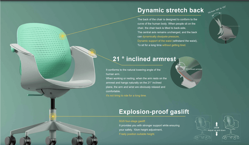 ROBOT - Meeting Chair - Visitor - Slope armrest - Flex backrest - EKOBOR Ergonomic Furniture