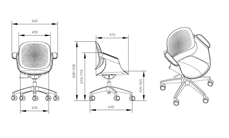 ROBOT - Meeting Chair - Visitor - Slope armrest - Flex backrest - EKOBOR Ergonomic Furniture