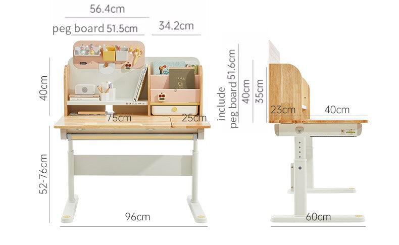 SEAL - Kids Study Adjustable Desk - Solid Wood - 4 Years Old Up - EKOBOR Ergonomic Furniture