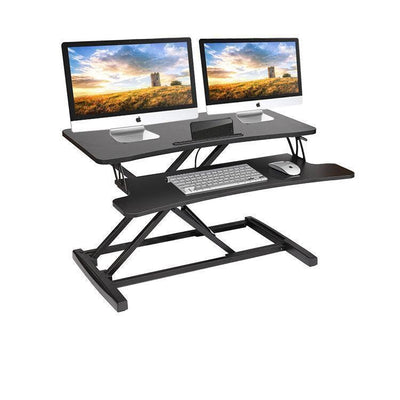 Sit Stand Desk Converter - Keyboard Tray - Smooth Pneumatic - EKOBOR Ergonomic Furniture