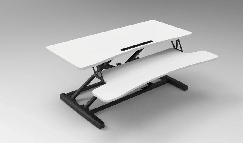 Sit Stand Desk Converter - Keyboard Tray - Smooth Pneumatic - EKOBOR Ergonomic Furniture