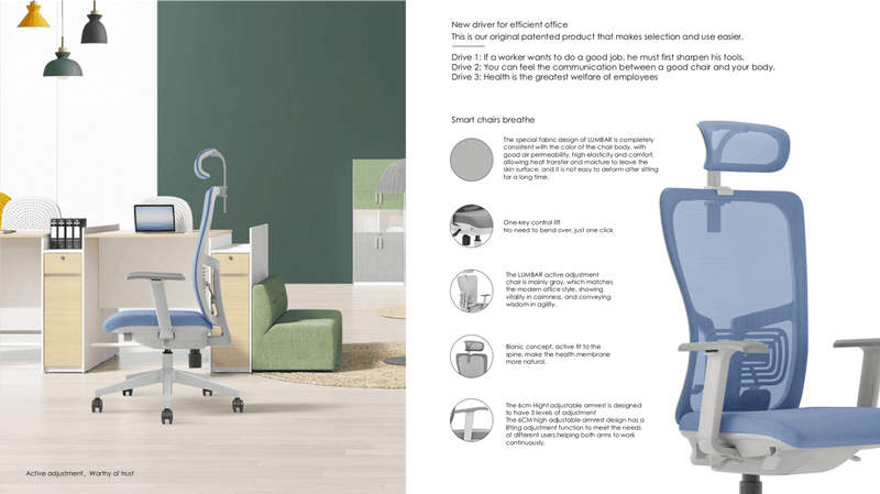 TOP 5- K5 TRULY - Office Ergonomic Chair - Slim - Fireproof - EKOBOR Ergonomic Furniture