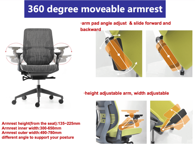 TOP 6- E Transformer Alpha Office Ergonomic Chair - 360 armrest - Executive - Gaming - EKOBOR Ergonomic Furniture