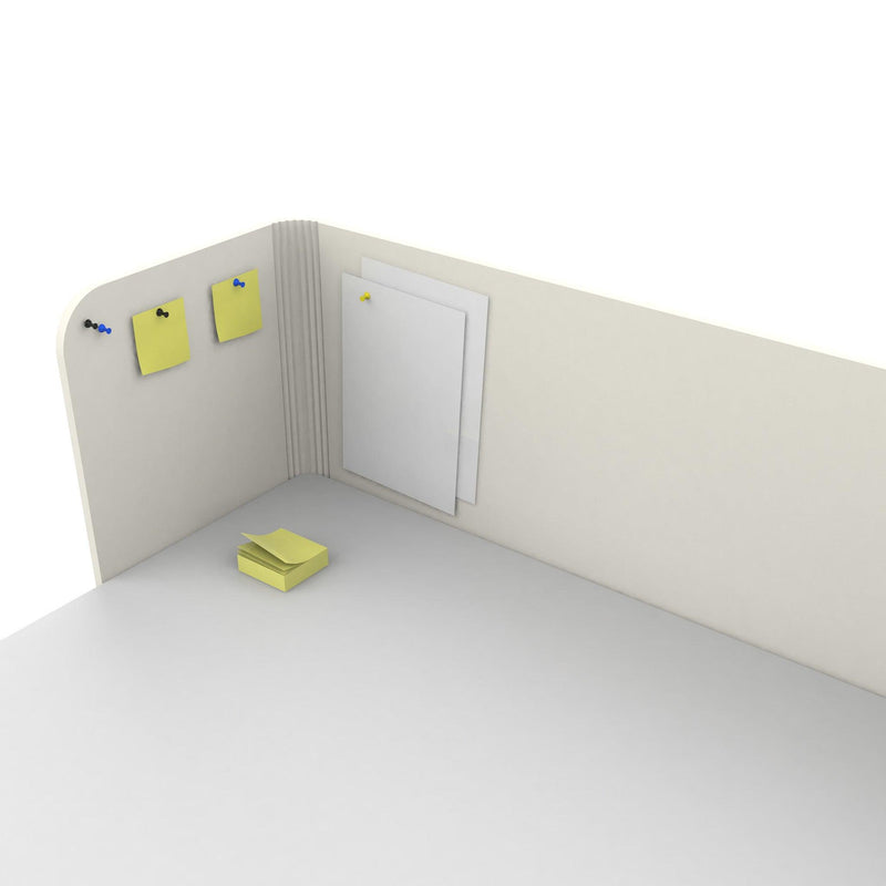 U Shape - Acoustic Privacy Desk Panel - Off White Color - EKOBOR Ergonomic Furniture