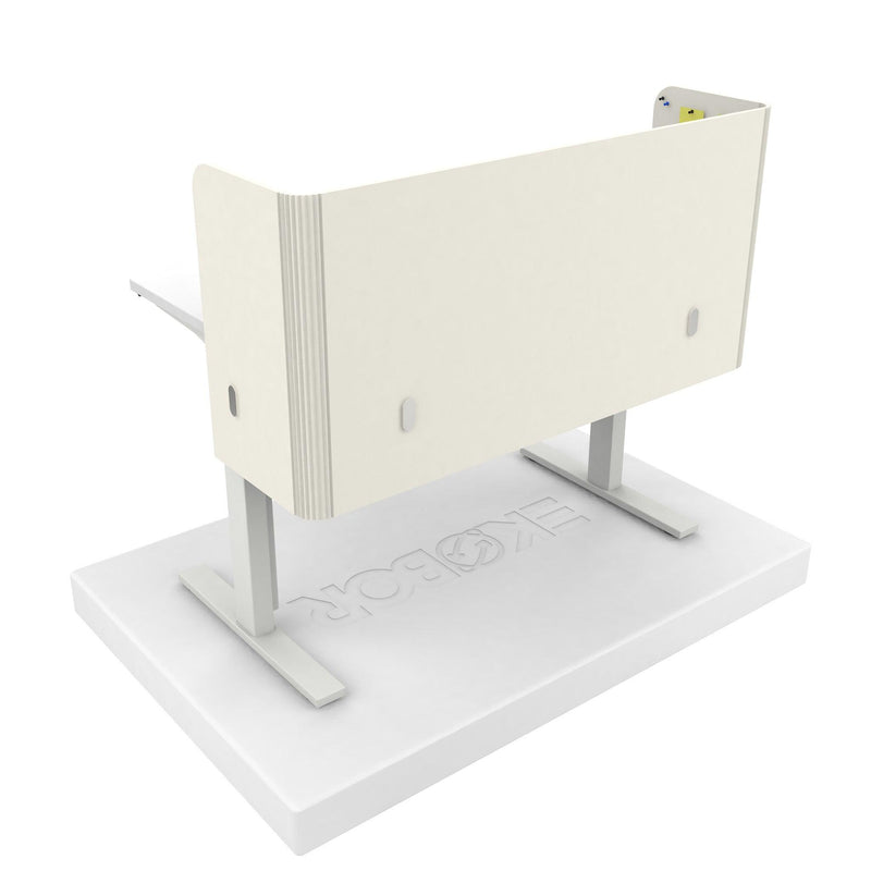U Shape - Acoustic Privacy Desk Panel - Off White Color - EKOBOR Ergonomic Furniture