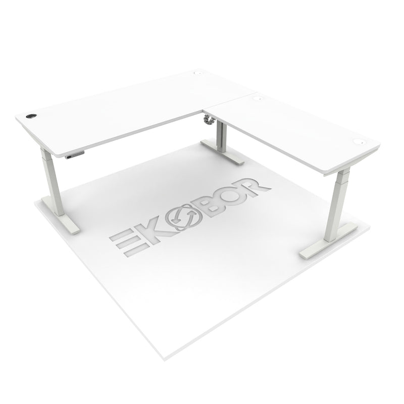 (99% Display Desk) L shape Standing Desk with four cable holes