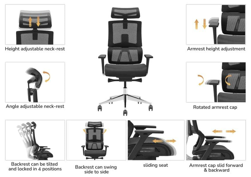 New Launch! FLOW Full Mesh Ergonomic Office Chair  - Auto adjust lumbar support