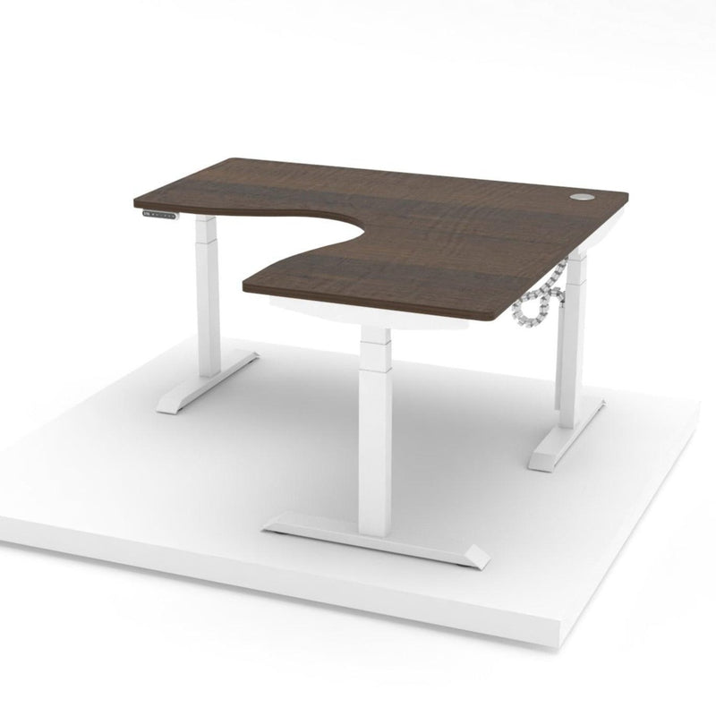 Austin Platinum L Shape Standing Desk - EKOBOR Ergonomic Furniture