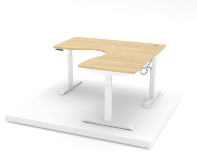 Austin Platinum - L Shape Standing Desk - EKOBOR Ergonomic Furniture