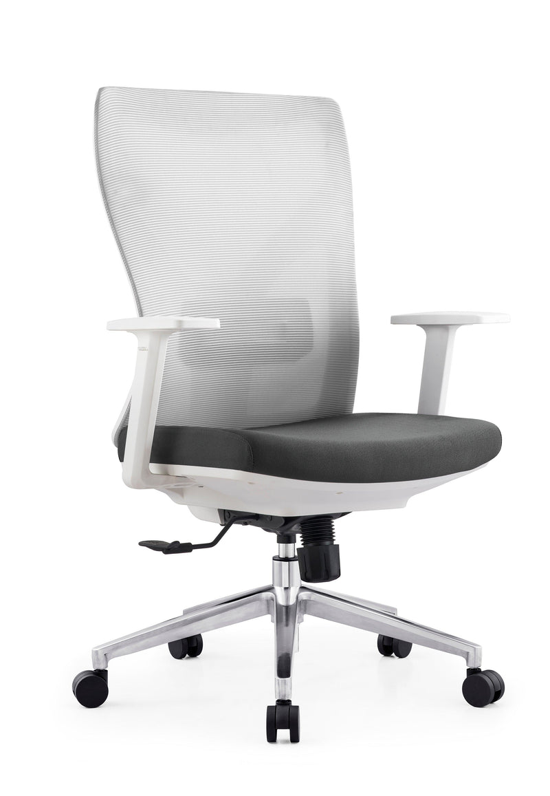 BAY3069 - Mid Back Office Ergonomic / Meeting / Staff Chair (WHITE) - EKOBOR Ergonomic Furniture