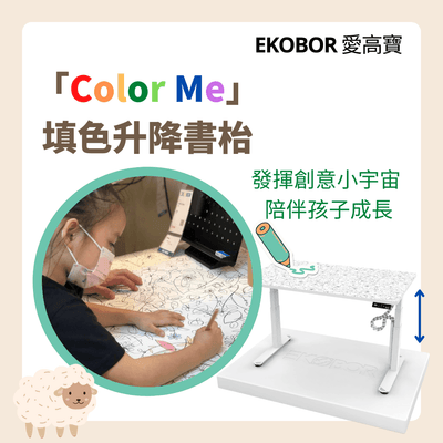 Color Me - Kids Desk - Erasable - Safety Lock - 3 Years Up- Korean Top - EKOBOR Ergonomic Furniture