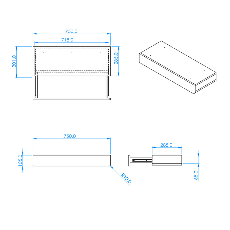 Designer collection! EKO-Flex - Drawer for 100cm C Leg Desk - Pre-ORDER