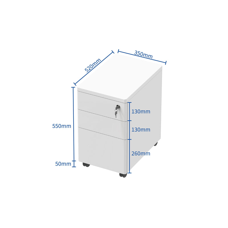 EKO SLIM - 3 layers Mobile Cabinet- E0 Wood - EKOBOR Ergonomic Furniture