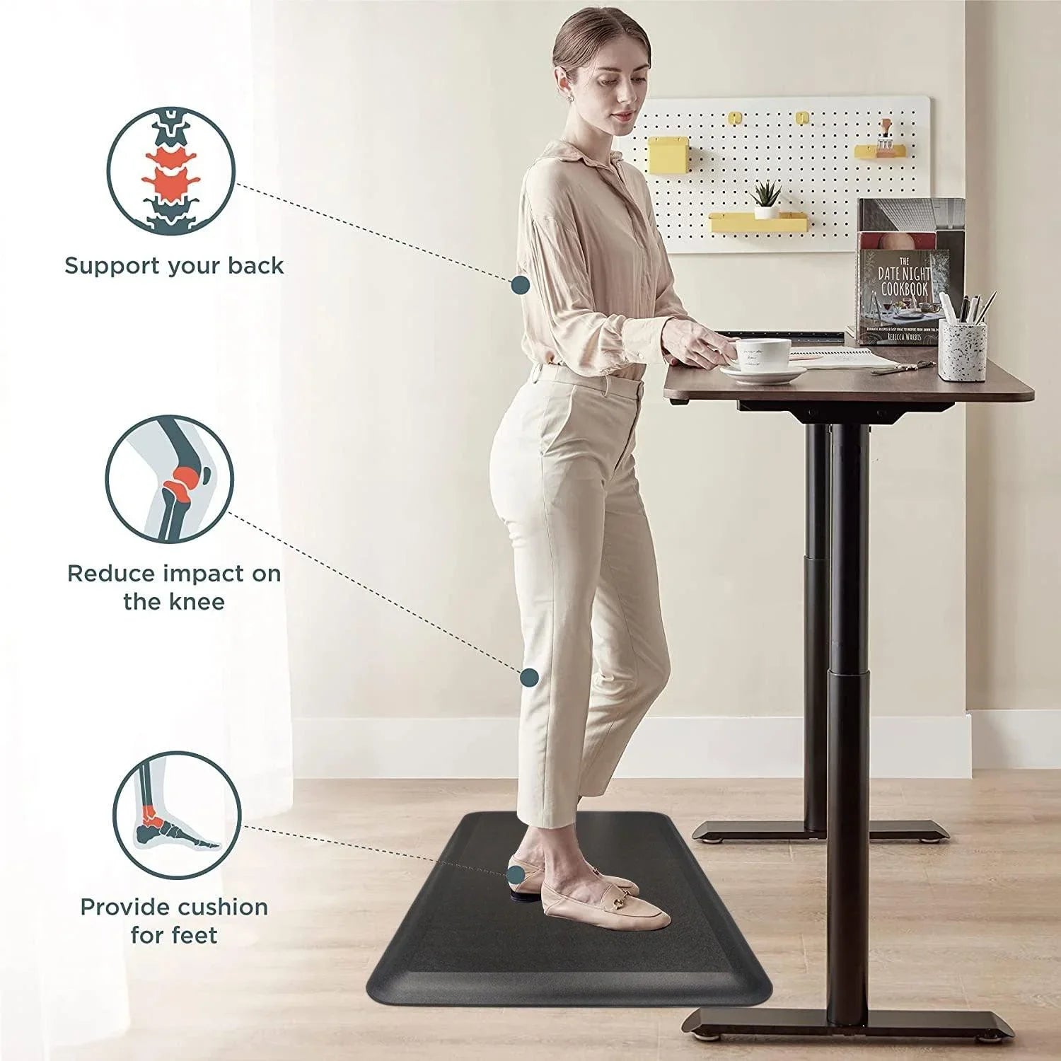 Standing Mat With Rocks EKOBOR Pressure Relief Standing Mat