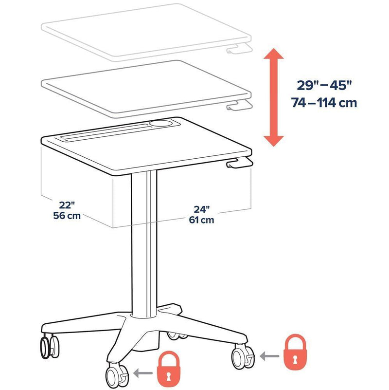 ERGOTRON LearnFit® Sit-Stand Desk, Short Mobile Student Desk - EKOBOR Ergonomic Furniture