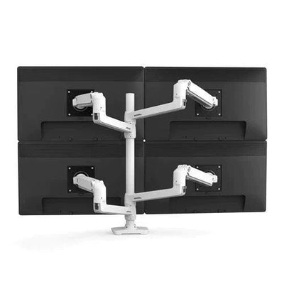 Ergotron LX Dual Stacking Arm, Tall Pole (white) - Four Monitors Arm PART NUMBER: 45-509-216 + PART NUMBER: 98-130-216 (2 SETS) - EKOBOR Ergonomic Furniture