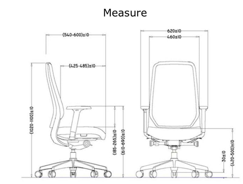 FILO-B- Office Ergonomic Chair no headrest (High back Natural Lumbar Support) - EKOBOR Ergonomic Furniture