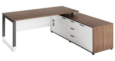 Fix Desk with side return cabinet - EKOBOR Ergonomic Furniture