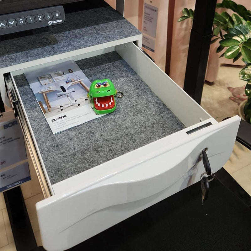 Hanging Metal Drawer for Standing Desk with Key Locks – EKOBOR