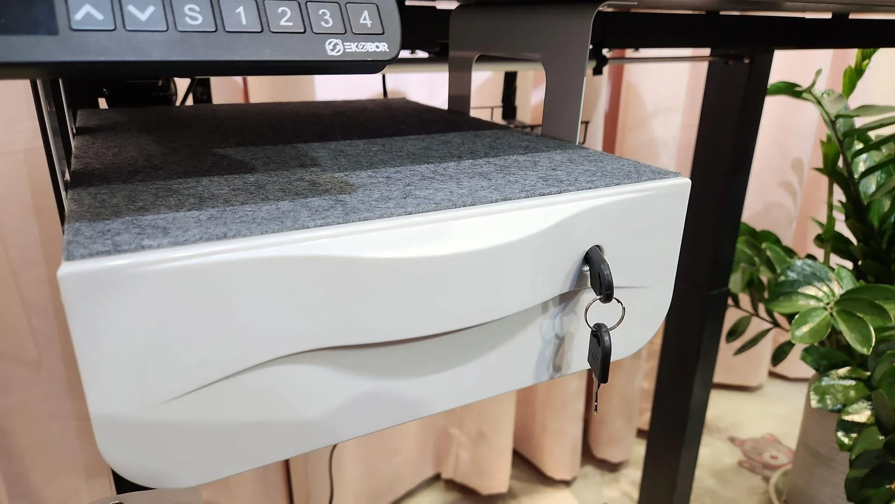 Hanging Metal Drawer for Standing Desk with Key Locks – EKOBOR