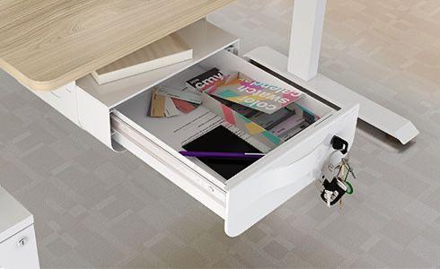 [Great for Small Size 100cm Up!] Metal Drawer for Standing Desk with Key Locks - EKOBOR Ergonomic Furniture